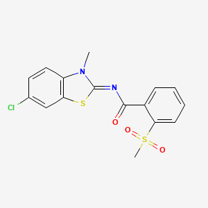 (E)-N-(6-chloro-3-methylbenzo[d]thiazol-2(3H)-ylidene)-2-(methylsulfonyl)benzamide