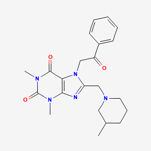 1,3-dimethyl-8-((3-methylpiperidin-1-yl)methyl)-7-(2-oxo-2-phenylethyl)-1H-purine-2,6(3H,7H)-dione
