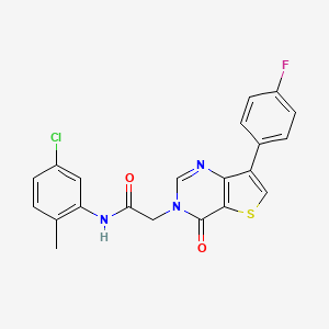 molecular formula C21H15ClFN3O2S B2522159 N-(5-chloro-2-methylphenyl)-2-[7-(4-fluorophenyl)-4-oxothieno[3,2-d]pyrimidin-3(4H)-yl]acetamide CAS No. 1207057-24-6