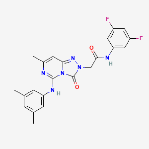 molecular formula C22H20F2N6O2 B2522160 N-(3,5-difluorophenyl)-2-{5-[(3,5-dimethylphenyl)amino]-7-methyl-3-oxo-2H,3H-[1,2,4]triazolo[4,3-c]pyrimidin-2-yl}acetamide CAS No. 1251609-61-6