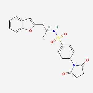 molecular formula C21H20N2O5S B2522172 N-(1-(benzofuran-2-yl)propan-2-yl)-4-(2,5-dioxopyrrolidin-1-yl)benzenesulfonamide CAS No. 2034331-73-0