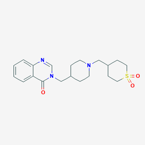 3-[[1-[(1,1-Dioxothian-4-yl)methyl]piperidin-4-yl]methyl]quinazolin-4-one