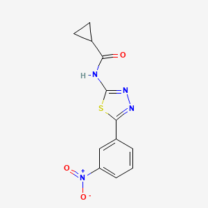 molecular formula C12H10N4O3S B2522219 N-(5-(3-nitrophenyl)-1,3,4-thiadiazol-2-yl)cyclopropanecarboxamide CAS No. 391862-61-6