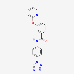 molecular formula C19H14N6O2 B2522220 N-(4-(1H-tetrazol-1-yl)phenyl)-3-(pyridin-2-yloxy)benzamide CAS No. 1796971-35-1