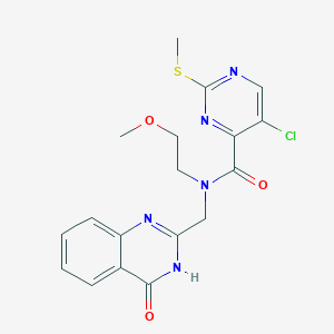 5-chloro-N-(2-methoxyethyl)-2-(methylsulfanyl)-N-[(4-oxo-3,4-dihydroquinazolin-2-yl)methyl]pyrimidine-4-carboxamide