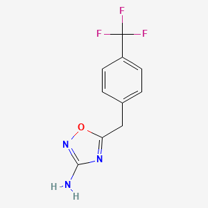 molecular formula C10H8F3N3O B2522225 5-[[4-(Trifluoromethyl)phenyl]methyl]-1,2,4-oxadiazol-3-amine CAS No. 1275499-44-9