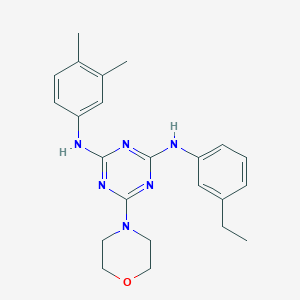 N2-(3,4-dimethylphenyl)-N4-(3-ethylphenyl)-6-morpholino-1,3,5-triazine-2,4-diamine