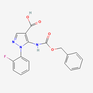 1-(2-Fluorophenyl)-5-(phenylmethoxycarbonylamino)pyrazole-4-carboxylic acid
