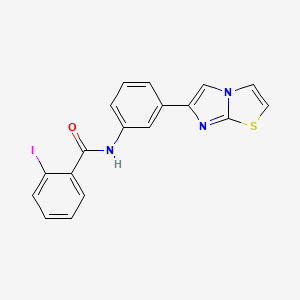 N-(3-(imidazo[2,1-b]thiazol-6-yl)phenyl)-2-iodobenzamide