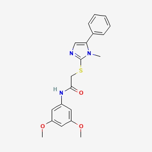 molecular formula C20H21N3O3S B2522245 N-(3,5-dimethoxyphenyl)-2-[(1-methyl-5-phenyl-1H-imidazol-2-yl)sulfanyl]acetamide CAS No. 932321-09-0