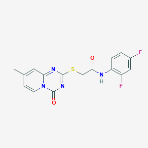 molecular formula C16H12F2N4O2S B2522261 N-(2,4-difluorophenyl)-2-({8-methyl-4-oxo-4H-pyrido[1,2-a][1,3,5]triazin-2-yl}sulfanyl)acetamide CAS No. 896329-68-3
