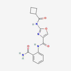 molecular formula C16H16N4O4 B2522281 N-(2-carbamoylphenyl)-2-(cyclobutanecarboxamido)oxazole-4-carboxamide CAS No. 1396768-36-7
