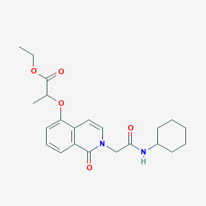 molecular formula C22H28N2O5 B2522301 Ethyl 2-({2-[(cyclohexylcarbamoyl)methyl]-1-oxo-1,2-dihydroisoquinolin-5-yl}oxy)propanoate CAS No. 868224-72-0