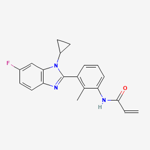 molecular formula C20H18FN3O B2522315 N-[3-(1-Cyclopropyl-6-fluorobenzimidazol-2-yl)-2-methylphenyl]prop-2-enamide CAS No. 2305492-14-0