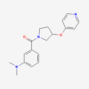 molecular formula C18H21N3O2 B2522333 N,N-dimethyl-3-[3-(pyridin-4-yloxy)pyrrolidine-1-carbonyl]aniline CAS No. 2034249-59-5