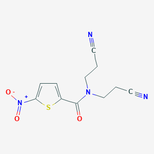 molecular formula C11H10N4O3S B2522334 N,N-bis(2-cyanoethyl)-5-nitrothiophene-2-carboxamide CAS No. 330836-75-4