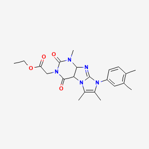 molecular formula C22H25N5O4 B2522365 ethyl 2-[8-(3,4-dimethylphenyl)-1,6,7-trimethyl-2,4-dioxo-1H,2H,3H,4H,8H-imidazo[1,2-g]purin-3-yl]acetate CAS No. 876901-74-5