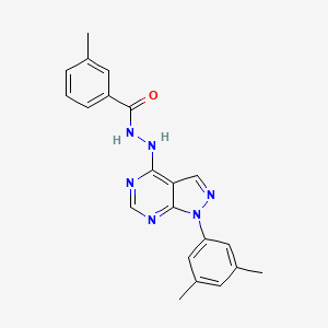molecular formula C21H20N6O B2522372 N'-[1-(3,5-dimethylphenyl)-1H-pyrazolo[3,4-d]pyrimidin-4-yl]-3-methylbenzohydrazide CAS No. 1105221-83-7