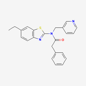 molecular formula C23H21N3OS B2522375 N-(6-ethyl-1,3-benzothiazol-2-yl)-2-phenyl-N-[(pyridin-3-yl)methyl]acetamide CAS No. 894996-89-5