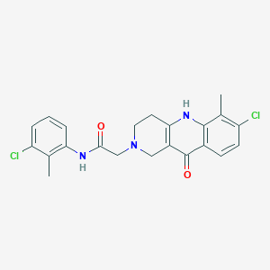 molecular formula C22H21Cl2N3O2 B2522391 N-(3-chloro-2-methylphenyl)-2-{7-chloro-6-methyl-10-oxo-1H,2H,3H,4H,5H,10H-benzo[b]1,6-naphthyridin-2-yl}acetamide CAS No. 1251613-10-1