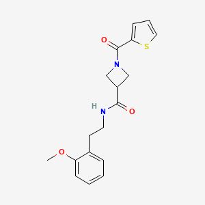 molecular formula C18H20N2O3S B2522396 N-(2-methoxyphenethyl)-1-(thiophene-2-carbonyl)azetidine-3-carboxamide CAS No. 1286711-07-6