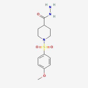 molecular formula C13H19N3O4S B2522438 1-[(4-Methoxyphenyl)sulfonyl]piperidine-4-carbohydrazide CAS No. 774575-27-8