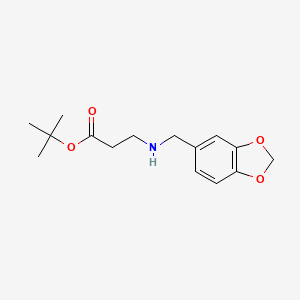 molecular formula C15H21NO4 B2522456 tert-butyl 3-{[(2H-1,3-benzodioxol-5-yl)methyl]amino}propanoate CAS No. 1221342-16-0