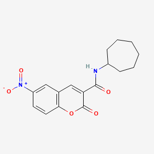 molecular formula C17H18N2O5 B2522470 N-cycloheptyl-6-nitro-2-oxo-2H-chromene-3-carboxamide CAS No. 538316-36-8