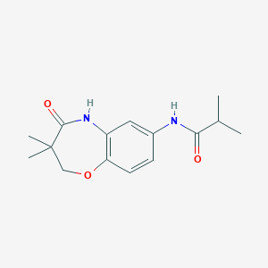 molecular formula C15H20N2O3 B2522488 N-(3,3-dimethyl-4-oxo-2,3,4,5-tetrahydro-1,5-benzoxazepin-7-yl)-2-methylpropanamide CAS No. 921777-32-4