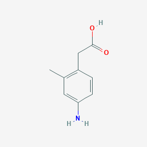 molecular formula C9H11NO2 B2522542 2-(4-Amino-2-methylphenyl)acetic acid CAS No. 18437-58-6; 34841-55-9