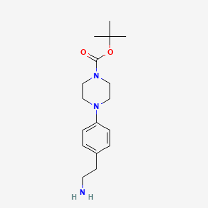 molecular formula C17H27N3O2 B2522588 tert-butyl4-[4-(2-aminoethyl)phenyl]piperazine-1-carboxylate CAS No. 1402667-09-7