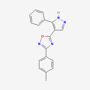 5-(3-phenyl-1H-pyrazol-4-yl)-3-(p-tolyl)-1,2,4-oxadiazole