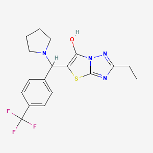 2-Ethyl-5-(pyrrolidin-1-yl(4-(trifluoromethyl)phenyl)methyl)thiazolo[3,2-b][1,2,4]triazol-6-ol