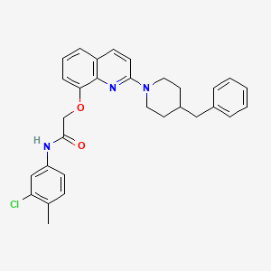2-((2-(4-benzylpiperidin-1-yl)quinolin-8-yl)oxy)-N-(3-chloro-4-methylphenyl)acetamide