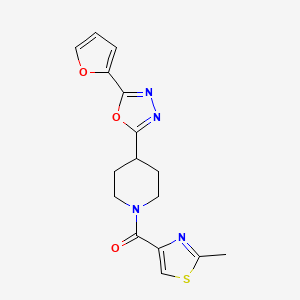 (4-(5-(Furan-2-yl)-1,3,4-oxadiazol-2-yl)piperidin-1-yl)(2-methylthiazol-4-yl)methanone