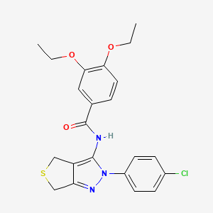 molecular formula C22H22ClN3O3S B2522632 N-[2-(4-chlorophenyl)-2H,4H,6H-thieno[3,4-c]pyrazol-3-yl]-3,4-diethoxybenzamide CAS No. 476459-16-2