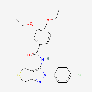 N-[2-(4-chlorophenyl)-4,6-dihydrothieno[3,4-c]pyrazol-3-yl]-3,4-diethoxybenzamide
