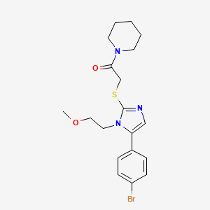 2-((5-(4-bromophenyl)-1-(2-methoxyethyl)-1H-imidazol-2-yl)thio)-1-(piperidin-1-yl)ethanone