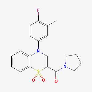 (4-(4-fluoro-3-methylphenyl)-1,1-dioxido-4H-benzo[b][1,4]thiazin-2-yl)(pyrrolidin-1-yl)methanone