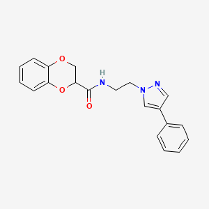 N-(2-(4-phenyl-1H-pyrazol-1-yl)ethyl)-2,3-dihydrobenzo[b][1,4]dioxine-2-carboxamide