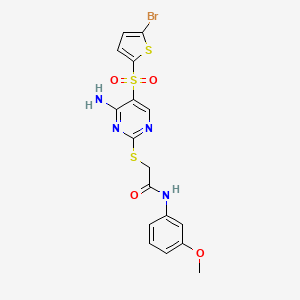 2-((4-amino-5-((5-bromothiophen-2-yl)sulfonyl)pyrimidin-2-yl)thio)-N-(3-methoxyphenyl)acetamide