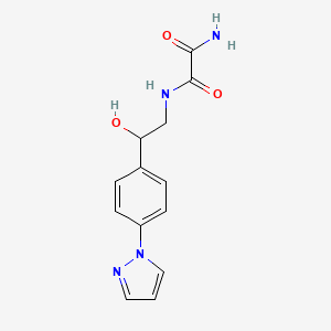 molecular formula C13H14N4O3 B2522656 N'-{2-hydroxy-2-[4-(1H-pyrazol-1-yl)phenyl]ethyl}ethanediamide CAS No. 2415634-19-2