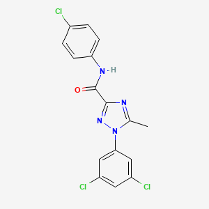 molecular formula C16H11Cl3N4O B2522658 N-(4-chlorophenyl)-1-(3,5-dichlorophenyl)-5-methyl-1H-1,2,4-triazole-3-carboxamide CAS No. 338408-27-8