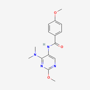 molecular formula C15H18N4O3 B2522691 N-[4-(dimethylamino)-2-methoxypyrimidin-5-yl]-4-methoxybenzamide CAS No. 1796966-61-4