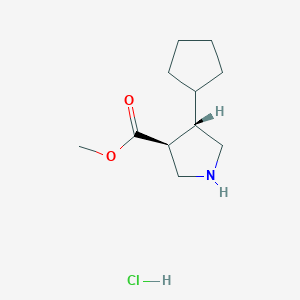 molecular formula C11H20ClNO2 B2522718 Methyl (3S,4S)-4-cyclopentylpyrrolidine-3-carboxylate;hydrochloride CAS No. 2470278-96-5