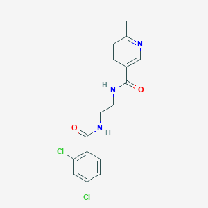 molecular formula C16H15Cl2N3O2 B252273 N-(2-{[(2,4-dichlorophenyl)carbonyl]amino}ethyl)-6-methylpyridine-3-carboxamide 