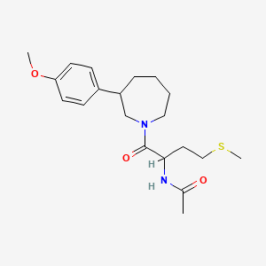 molecular formula C20H30N2O3S B2522778 N-(1-(3-(4-methoxyphenyl)azepan-1-yl)-4-(methylthio)-1-oxobutan-2-yl)acetamide CAS No. 1786244-57-2
