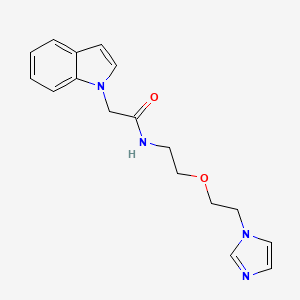 molecular formula C17H20N4O2 B2522804 N-(2-(2-(1H-imidazol-1-yl)ethoxy)ethyl)-2-(1H-indol-1-yl)acetamide CAS No. 2034390-81-1