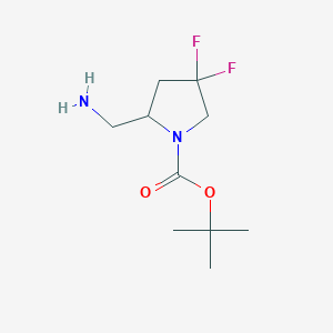 molecular formula C10H18F2N2O2 B2522811 tert-butyl (2R)-2-(aminomethyl)-4,4-difluoropyrrolidine-1-carboxylate CAS No. 1822795-60-7