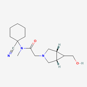 molecular formula C16H25N3O2 B2522847 N-(1-Cyanocyclohexyl)-2-[(1S,5R)-6-(hydroxymethyl)-3-azabicyclo[3.1.0]hexan-3-yl]-N-methylacetamide CAS No. 2223535-20-2